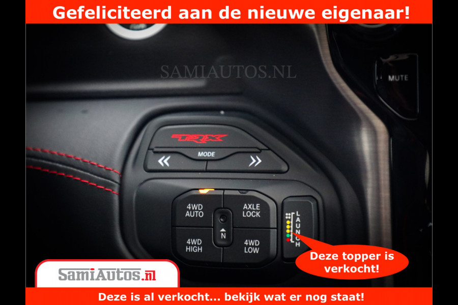 Dodge Ram 1500 TRX 6.2 V8 4x4 | HellCat 702 PK | BEAST | RAM Vol | Black Line | Comfortabele DC Dubbele Cabine met Royale 5 Zitplaatsen | Rode Stiksels | Head-Up | DashCam | Alarm |