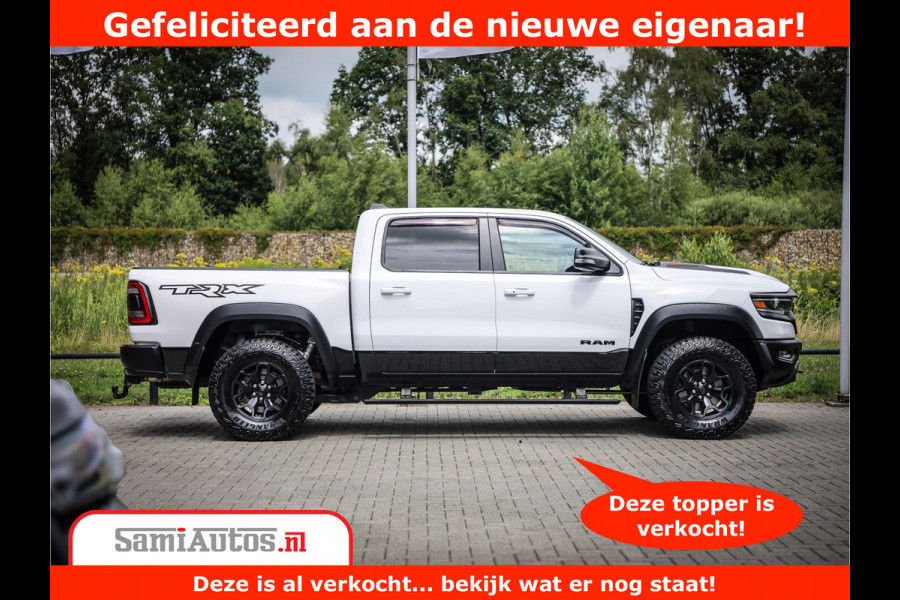 Dodge Ram 1500 TRX 6.2 V8 4x4 | HellCat 702 PK | BEAST | RAM Vol | Black Line | Comfortabele DC Dubbele Cabine met Royale 5 Zitplaatsen | Rode Stiksels | Head-Up | DashCam | Alarm |
