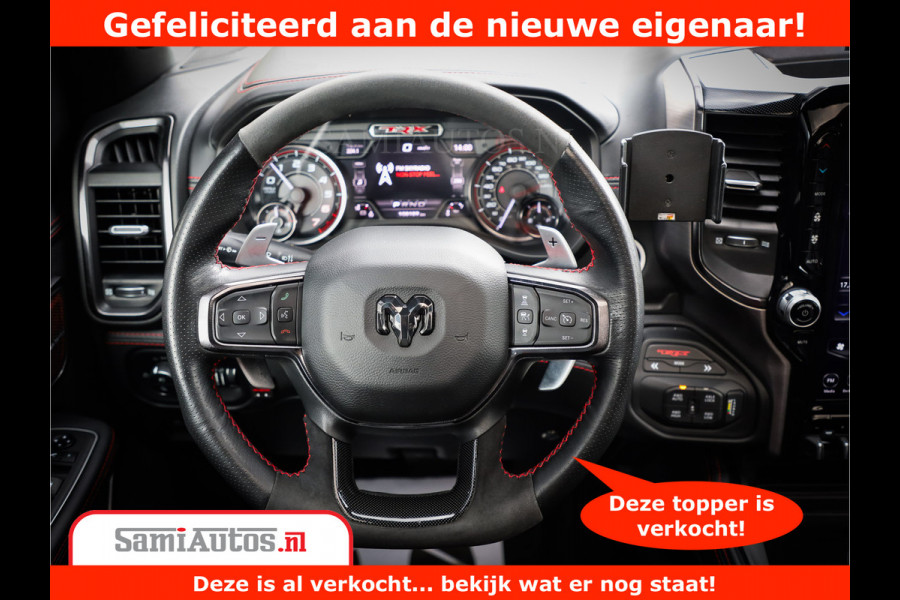 Dodge Ram 1500 TRX 6.2 V8 4x4 | HellCat 702 PK | BEAST | RAM Vol | Black Line | Comfortabele DC Dubbele Cabine met Royale 5 Zitplaatsen | Rode Stiksels | Head-Up | DashCam | Alarm |