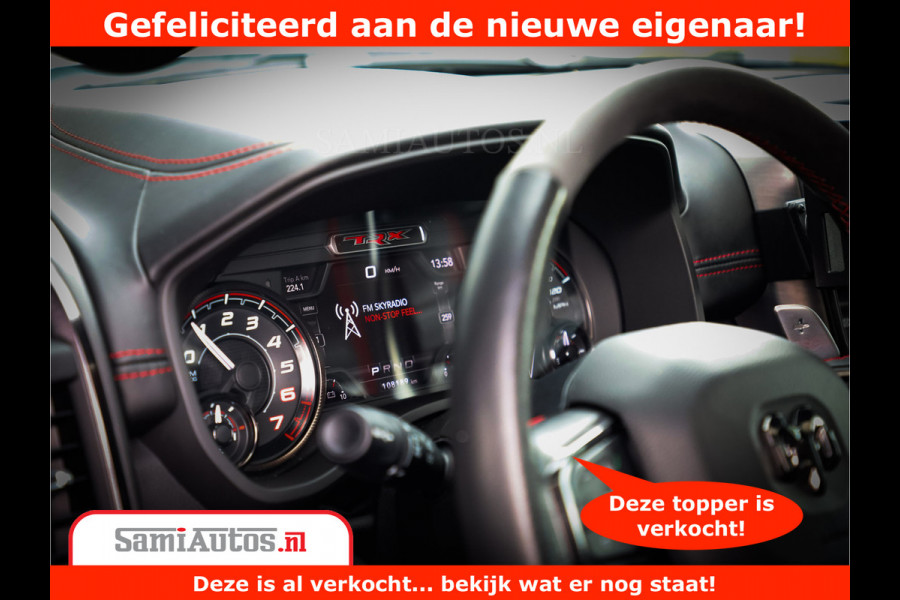 Dodge Ram 1500 TRX 6.2 V8 4x4 | HellCat 702 PK | BEAST | RAM Vol | Black Line | Comfortabele DC Dubbele Cabine met Royale 5 Zitplaatsen | Rode Stiksels | Head-Up | DashCam | Alarm |
