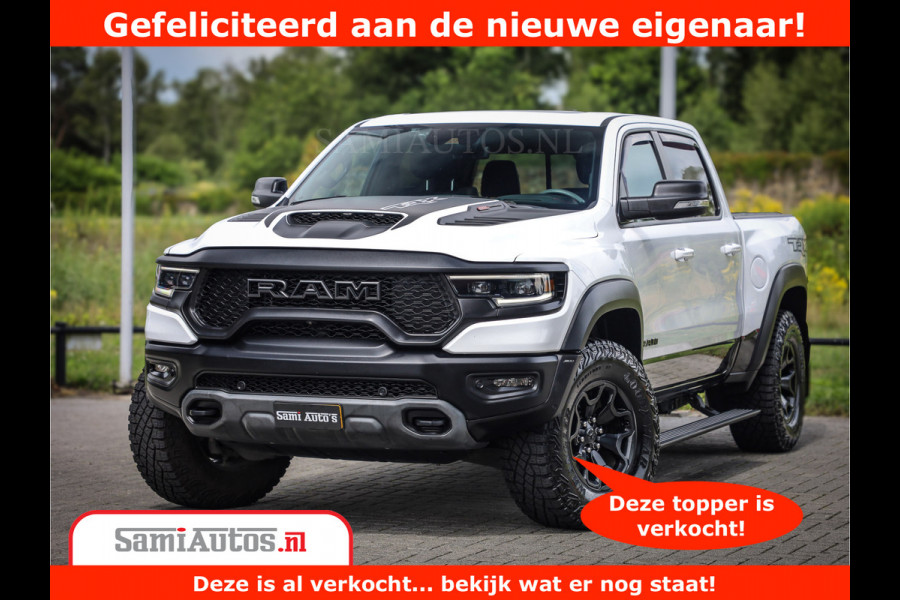 Dodge Ram 1500 TRX 6.2 V8 4x4 | HellCat 702 PK | BEAST | RAM Vol | Black Line | Comfortabele DC Dubbele Cabine met Royale 5 Zitplaatsen | Rode Stiksels | Head-Up | DashCam | Alarm |