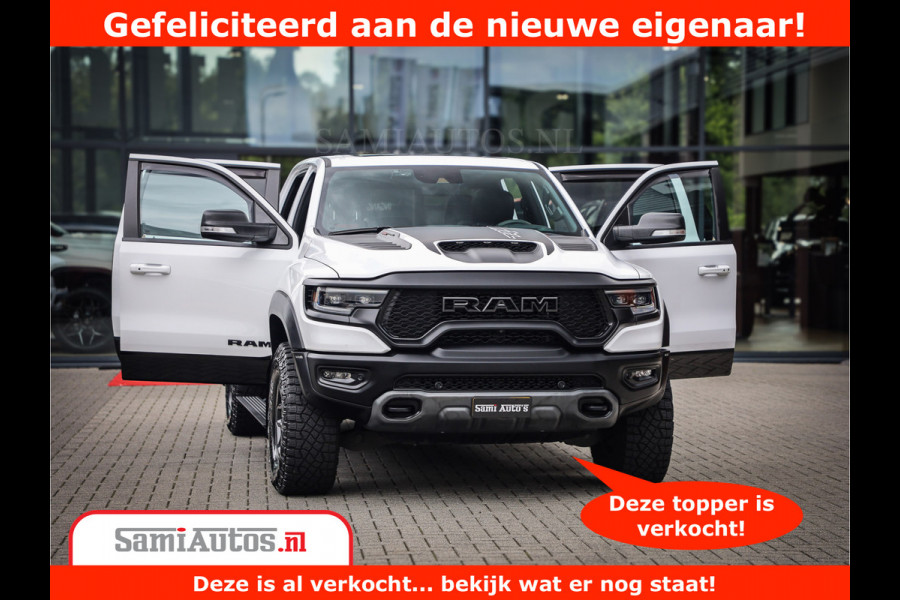 Dodge Ram 1500 TRX 6.2 V8 4x4 | HellCat 702 PK | BEAST | RAM Vol | Black Line | Comfortabele DC Dubbele Cabine met Royale 5 Zitplaatsen | Rode Stiksels | Head-Up | DashCam | Alarm |