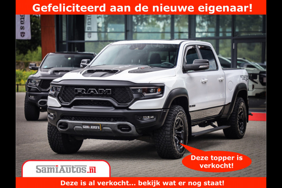Dodge Ram 1500 TRX 6.2 V8 4x4 | HellCat 702 PK | BEAST | RAM Vol | Black Line | Comfortabele DC Dubbele Cabine met Royale 5 Zitplaatsen | Rode Stiksels | Head-Up | DashCam | Alarm |