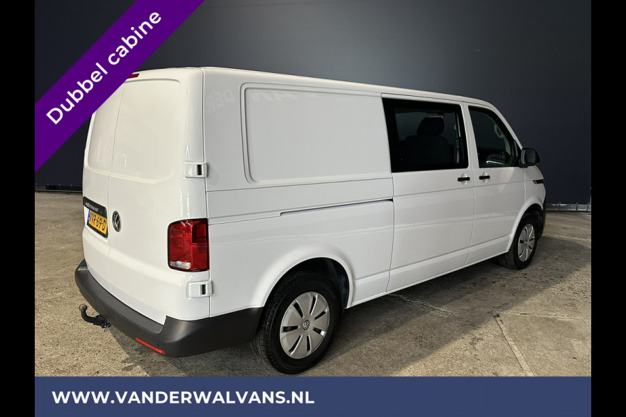 Volkswagen Transporter 2.0 TDI L2H1 Dubbele Cabine Euro6 Airco | 5-Zits | Navigatie | Trekhaak | Apple Carplay Android Auto, Cruisecontrol, Parkeersensoren