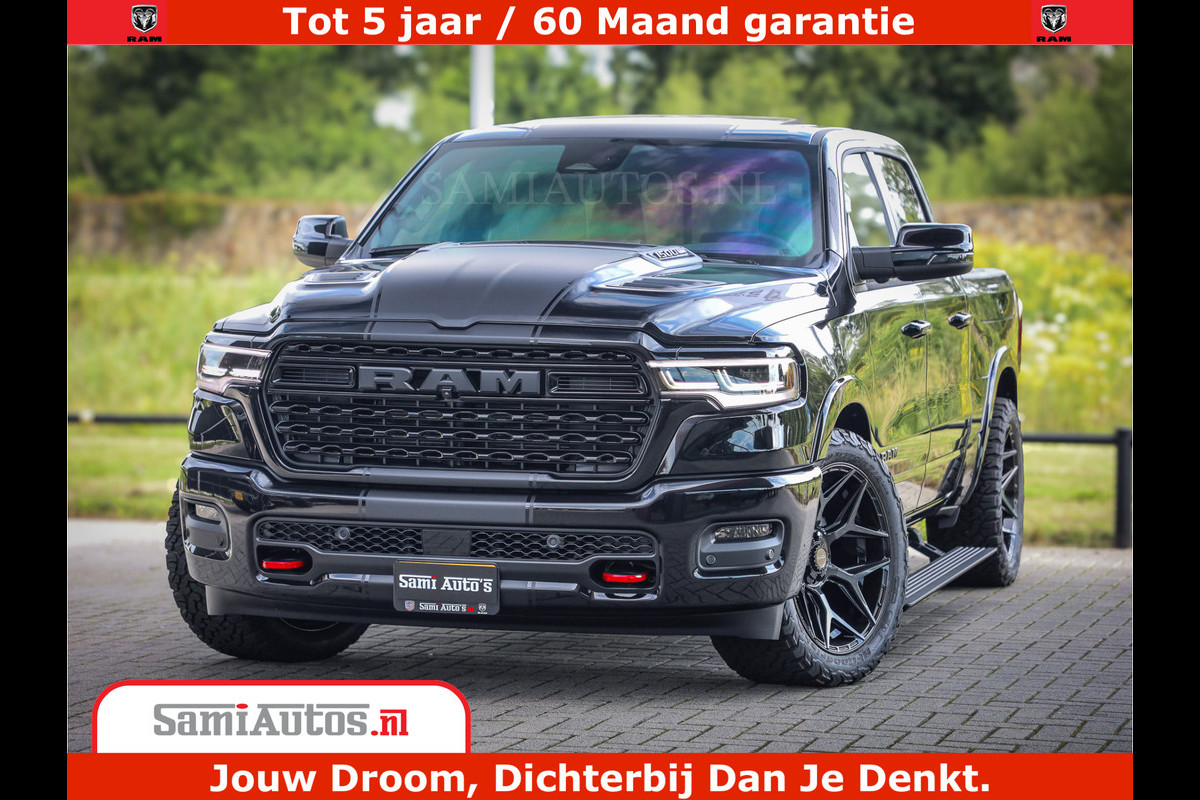 Dodge Ram 1500 Limited Night High Output 540HP 706Nm | Massage + Full Option | De Meest Luxe en Volle Pick-Up in zijn Klasse | Comfortabele Dubbele Cabine met Royale 5 Zitplaatsen | BPM vrij | Nu Leverbaar uit Voorraad | Voorraad Nr 2328 - 5157