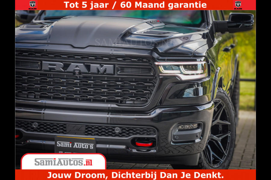 Dodge Ram 1500 Limited Night High Output 540HP 706Nm | Massage + Full Option | De Meest Luxe en Volle Pick-Up in zijn Klasse | Comfortabele Dubbele Cabine met Royale 5 Zitplaatsen | BPM vrij | Nu Leverbaar uit Voorraad | Voorraad Nr 2328 - 5157