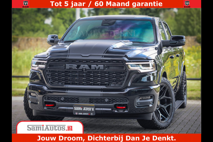Dodge Ram 1500 Limited Night High Output 540HP 706Nm | Massage + Full Option | De Meest Luxe en Volle Pick-Up in zijn Klasse | Comfortabele Dubbele Cabine met Royale 5 Zitplaatsen | BPM vrij | Nu Leverbaar uit Voorraad | Voorraad Nr 2328 - 5157