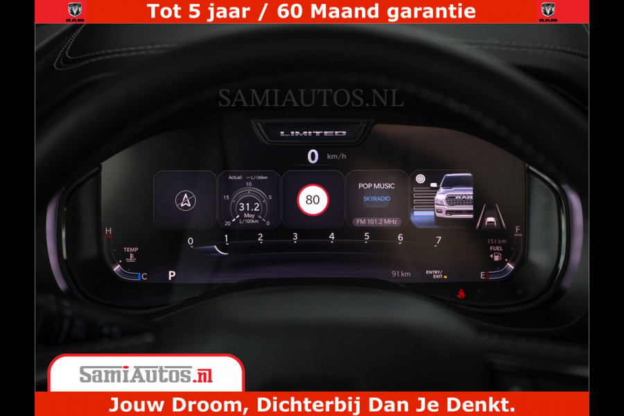 Dodge Ram 1500 Limited Night High Output 540HP 706Nm | Massage + Full Option | De Meest Luxe en Volle Pick-Up in zijn Klasse | Comfortabele Dubbele Cabine met Royale 5 Zitplaatsen | BPM vrij | Nu Leverbaar uit Voorraad | Voorraad Nr 2328 - 5157