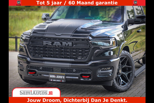 Dodge Ram 1500 Limited Night High Output 540HP 706Nm | Massage + Full Option | De Meest Luxe en Volle Pick-Up in zijn Klasse | Comfortabele Dubbele Cabine met Royale 5 Zitplaatsen | BPM vrij | Nu Leverbaar uit Voorraad | Voorraad Nr 2328 - 5157