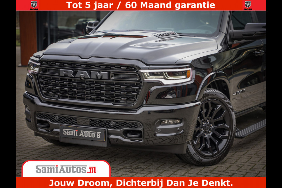 Dodge Ram 1500 Limited Demo Night High Output 540HP 706Nm | Massage + Full Option | De Meest Luxe en Volle Pick-Up in zijn Klasse | Comfortabele Dubbele Cabine met Royale 5 Zitplaatsen | BPM vrij | Nu Leverbaar uit Voorraad | Voorraad Nr 2263 - V76JVF