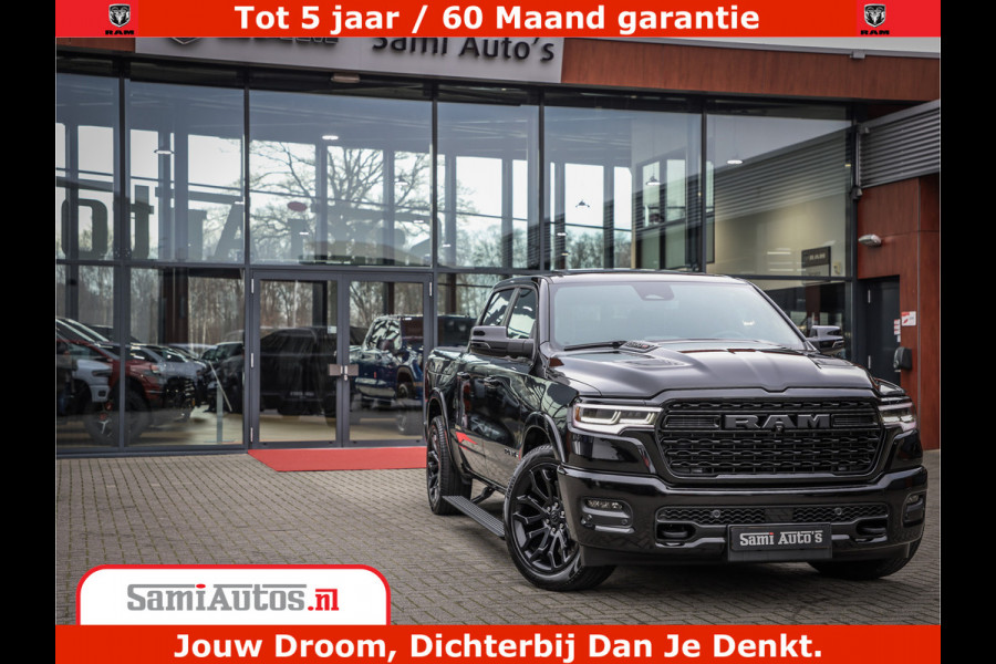 Dodge Ram 1500 Limited Demo Night High Output 540HP 706Nm | Massage + Full Option | De Meest Luxe en Volle Pick-Up in zijn Klasse | Comfortabele Dubbele Cabine met Royale 5 Zitplaatsen | BPM vrij | Nu Leverbaar uit Voorraad | Voorraad Nr 2263 - V76JVF