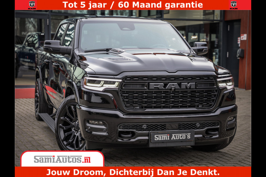 Dodge Ram 1500 Limited Demo Night High Output 540HP 706Nm | Massage + Full Option | De Meest Luxe en Volle Pick-Up in zijn Klasse | Comfortabele Dubbele Cabine met Royale 5 Zitplaatsen | BPM vrij | Nu Leverbaar uit Voorraad | Voorraad Nr 2263 - V76JVF