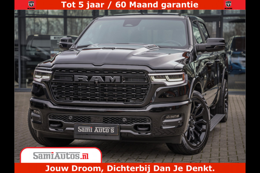 Dodge Ram 1500 Limited Demo Night High Output 540HP 706Nm | Massage + Full Option | De Meest Luxe en Volle Pick-Up in zijn Klasse | Comfortabele Dubbele Cabine met Royale 5 Zitplaatsen | BPM vrij | Nu Leverbaar uit Voorraad | Voorraad Nr 2263 - V76JVF