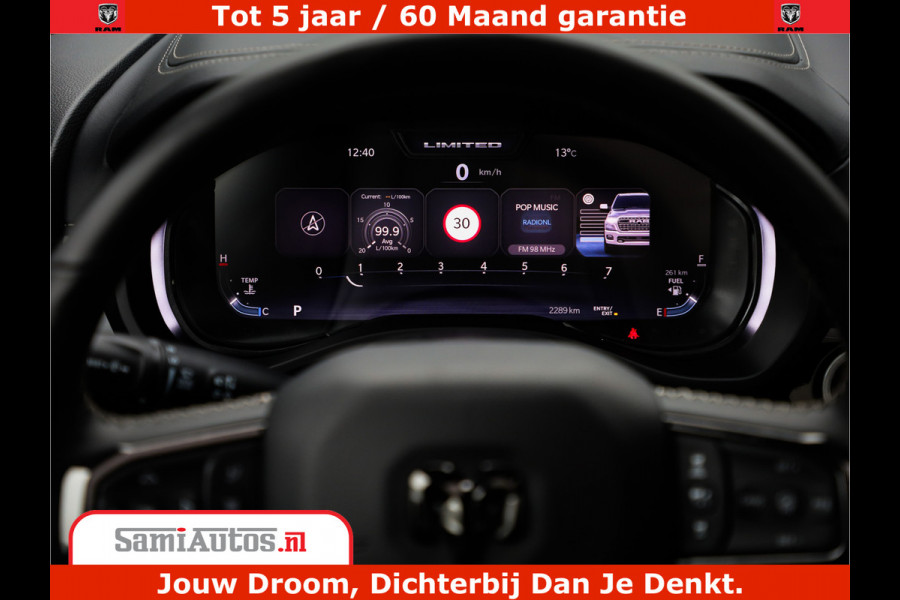Dodge Ram 1500 Limited Demo Night High Output 540HP 706Nm | Massage + Full Option | De Meest Luxe en Volle Pick-Up in zijn Klasse | Comfortabele Dubbele Cabine met Royale 5 Zitplaatsen | BPM vrij | Nu Leverbaar uit Voorraad | Voorraad Nr 2263 - V76JVF