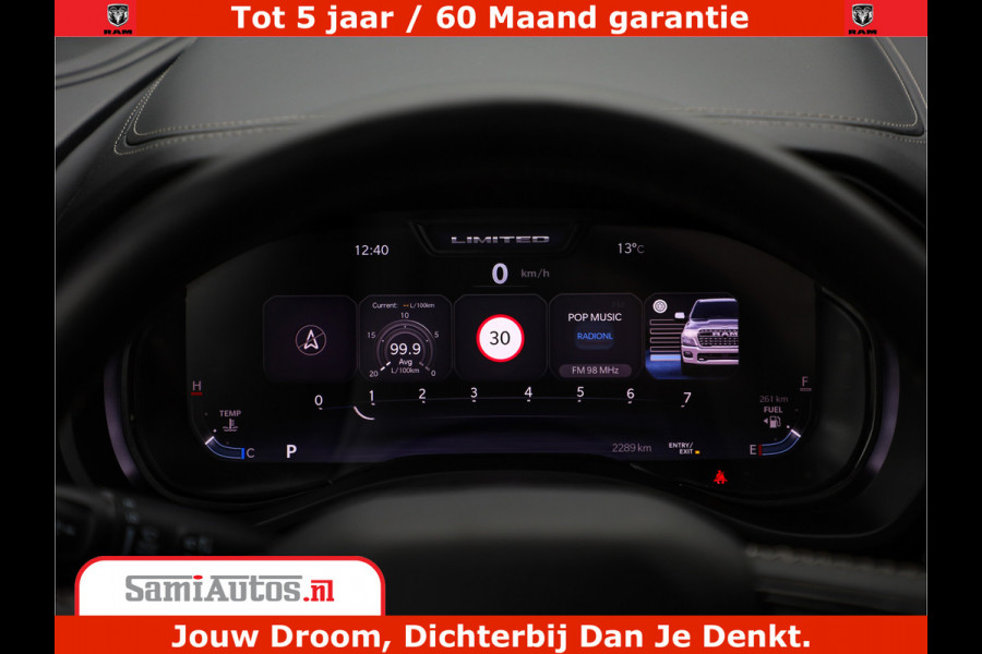 Dodge Ram 1500 Limited Demo Night High Output 540HP 706Nm | Massage + Full Option | De Meest Luxe en Volle Pick-Up in zijn Klasse | Comfortabele Dubbele Cabine met Royale 5 Zitplaatsen | BPM vrij | Nu Leverbaar uit Voorraad | Voorraad Nr 2263 - V76JVF