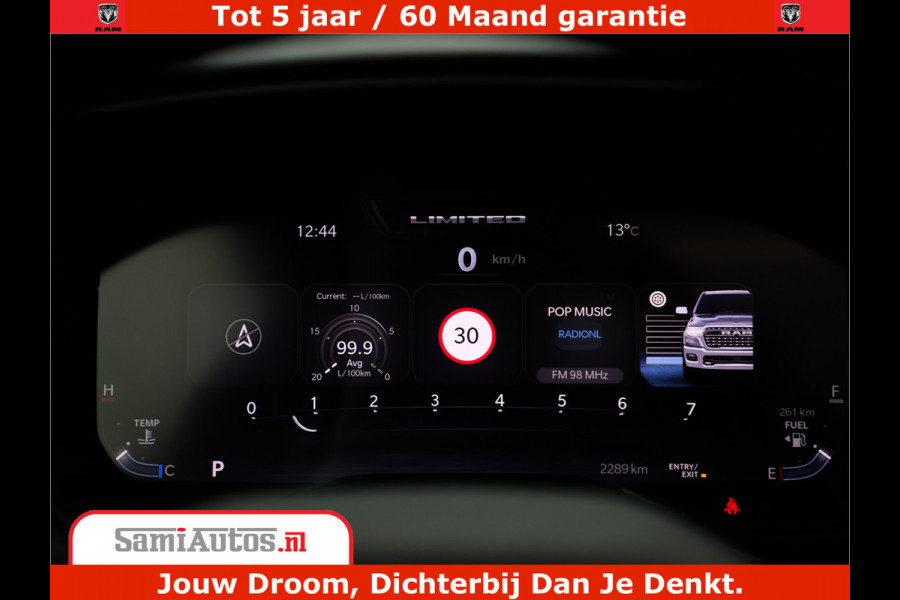 Dodge Ram 1500 Limited Demo Night High Output 540HP 706Nm | Massage + Full Option | De Meest Luxe en Volle Pick-Up in zijn Klasse | Comfortabele Dubbele Cabine met Royale 5 Zitplaatsen | BPM vrij | Nu Leverbaar uit Voorraad | Voorraad Nr 2263 - V76JVF