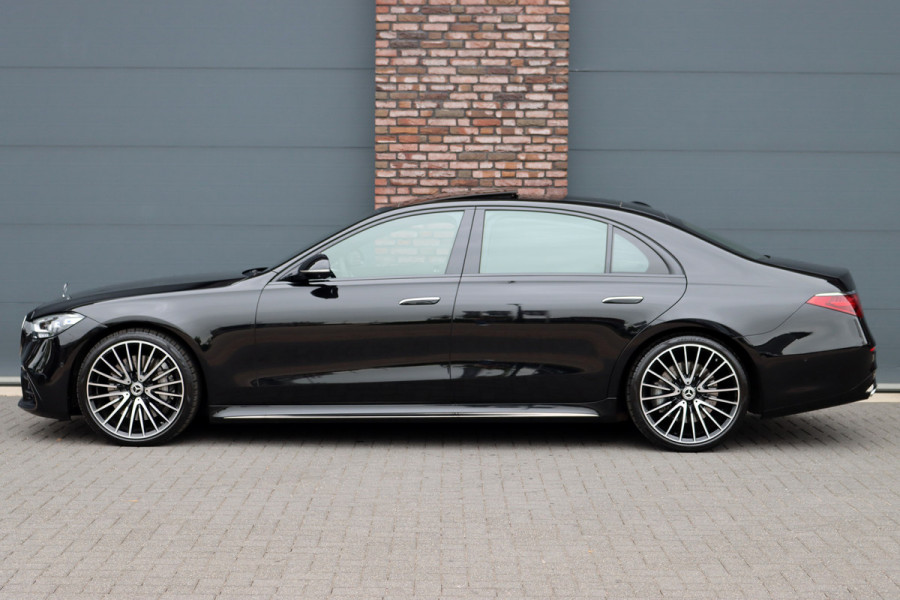 Mercedes-Benz S-Klasse 580 V8 4MATIC Lang AMG Line Aut9 | Airmatic | Chauffeurspakket | Achterasbesturing | Drive Pilot | Augmented HUD | Distronic+ | Burmester | Nappa Leder | 3D-Display | Vlakkenverwarming | Zonweringspakket |