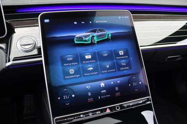 Mercedes-Benz S-Klasse 580 V8 4MATIC Lang AMG Line Aut9 | Airmatic | Chauffeurspakket | Achterasbesturing | Drive Pilot | Augmented HUD | Distronic+ | Burmester | Nappa Leder | 3D-Display | Vlakkenverwarming | Zonweringspakket |