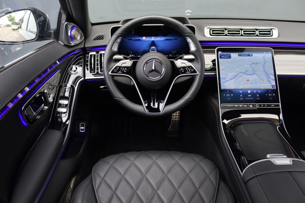Mercedes-Benz S-Klasse 580 V8 4MATIC Lang AMG Line Aut9 | Airmatic | Chauffeurspakket | Achterasbesturing | Drive Pilot | Augmented HUD | Distronic+ | Burmester | Nappa Leder | 3D-Display | Vlakkenverwarming | Zonweringspakket |
