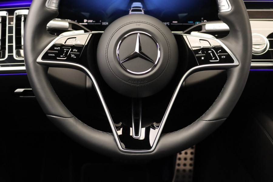 Mercedes-Benz S-Klasse 580 V8 4MATIC Lang AMG Line Aut9 | Airmatic | Chauffeurspakket | Achterasbesturing | Drive Pilot | Augmented HUD | Distronic+ | Burmester | Nappa Leder | 3D-Display | Vlakkenverwarming | Zonweringspakket |