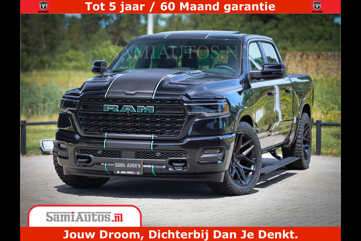 Dodge Ram 1500 Limited Night High Output 540HP 706Nm | Massage + Full Option | De Meest Luxe en Volle Pick-Up in zijn Klasse | Comfortabele Dubbele Cabine met Royale 5 Zitplaatsen | BPM vrij | Nu Leverbaar uit Voorraad | Voorraad Nr 2350 - 5181 Dodge Ram 1500 Limited Night High Output 540HP 706Nm | Massage + Full Option | De Meest Luxe en Volle Pick-Up in zijn Klasse | Comfortabele Dubbele Cabine met Royale 5 Zitplaatsen | BPM vrij | Nu Leverbaar uit Voorraad | Voorraad Nr 2350 - 5181