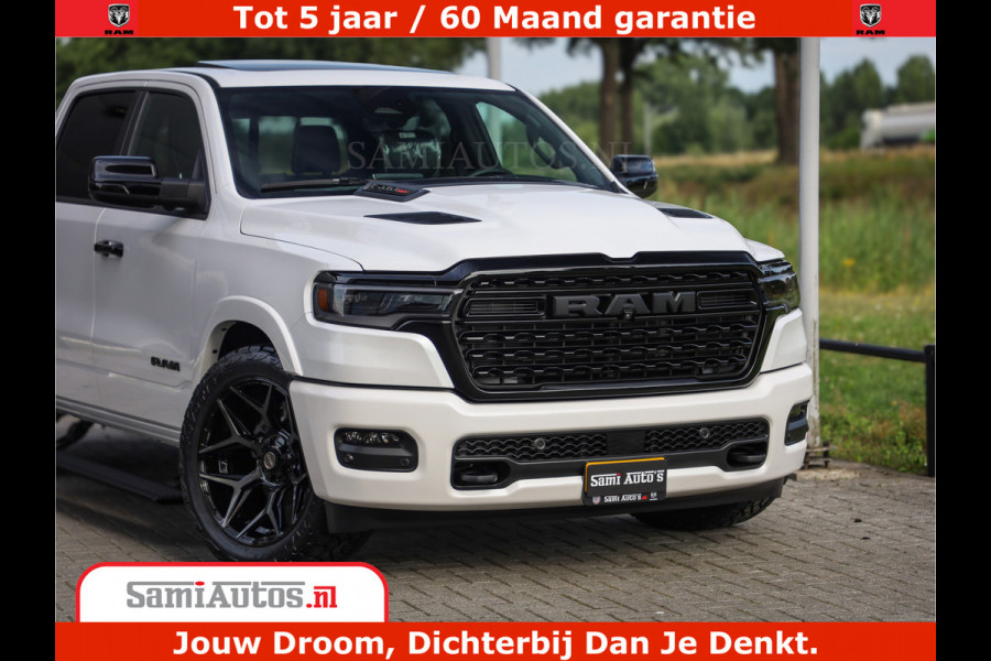 Dodge Ram 1500 1500 Limited Night High Output 540HP 706Nm | Massage + Full Option | De Meest Luxe en Volle Pick-Up in zijn Klasse | Comfortabele Dubbele Cabine met Royale 5 Zitplaatsen | BPM vrij | Nu Leverbaar uit Voorraad | Voorraad Nr 2298 - 7479