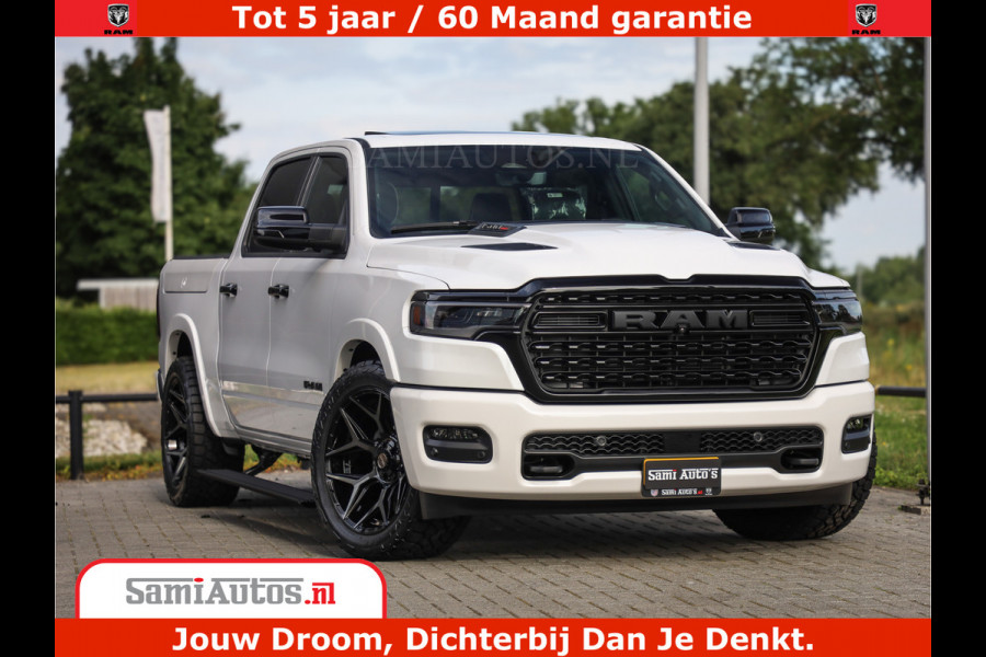 Dodge Ram 1500 1500 Limited Night High Output 540HP 706Nm | Massage + Full Option | De Meest Luxe en Volle Pick-Up in zijn Klasse | Comfortabele Dubbele Cabine met Royale 5 Zitplaatsen | BPM vrij | Nu Leverbaar uit Voorraad | Voorraad Nr 2298 - 7479