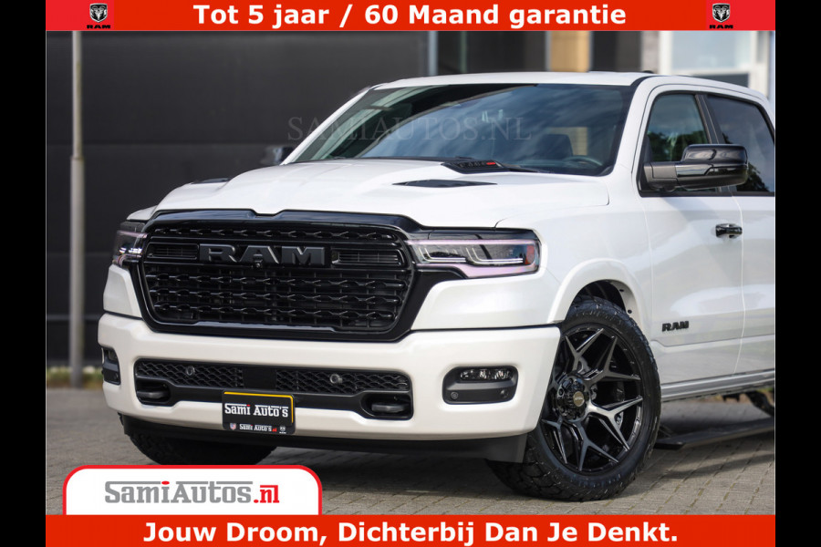 Dodge Ram 1500 1500 Limited Night High Output 540HP 706Nm | Massage + Full Option | De Meest Luxe en Volle Pick-Up in zijn Klasse | Comfortabele Dubbele Cabine met Royale 5 Zitplaatsen | BPM vrij | Nu Leverbaar uit Voorraad | Voorraad Nr 2298 - 7479