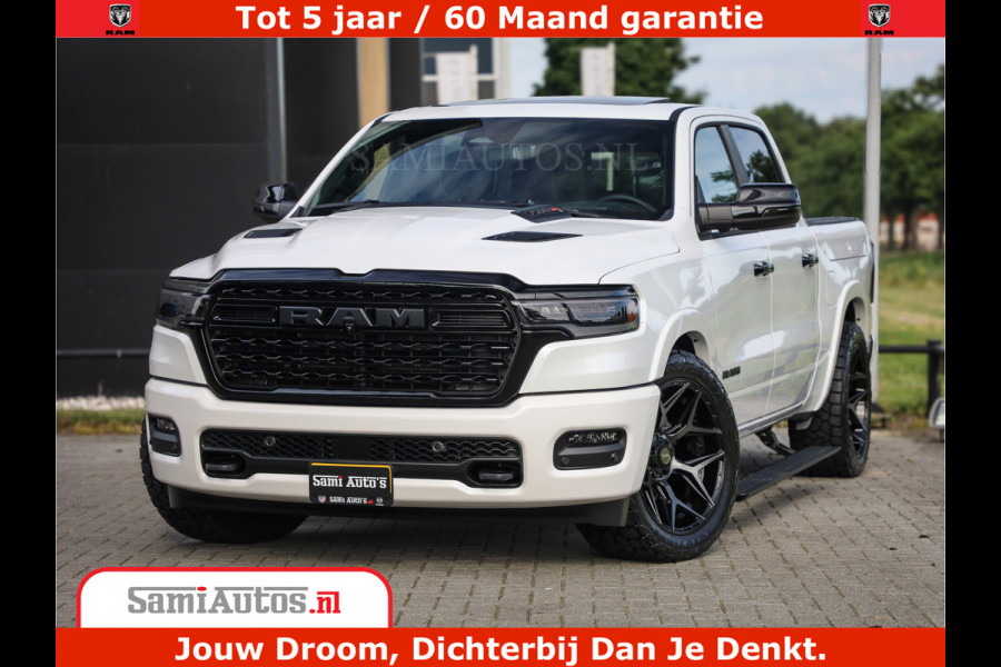 Dodge Ram 1500 1500 Limited Night High Output 540HP 706Nm | Massage + Full Option | De Meest Luxe en Volle Pick-Up in zijn Klasse | Comfortabele Dubbele Cabine met Royale 5 Zitplaatsen | BPM vrij | Nu Leverbaar uit Voorraad | Voorraad Nr 2298 - 7479