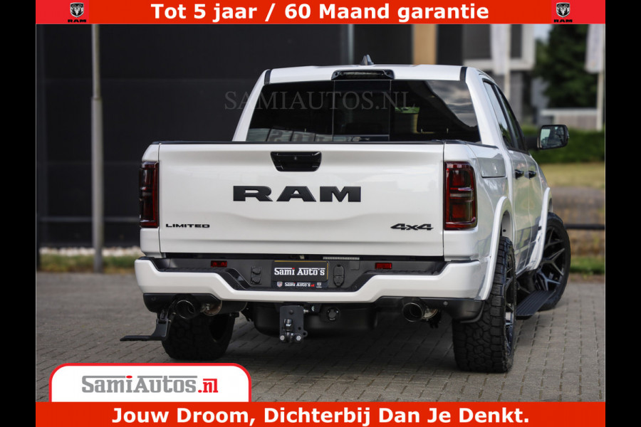 Dodge Ram 1500 1500 Limited Night High Output 540HP 706Nm | Massage + Full Option | De Meest Luxe en Volle Pick-Up in zijn Klasse | Comfortabele Dubbele Cabine met Royale 5 Zitplaatsen | BPM vrij | Nu Leverbaar uit Voorraad | Voorraad Nr 2298 - 7479