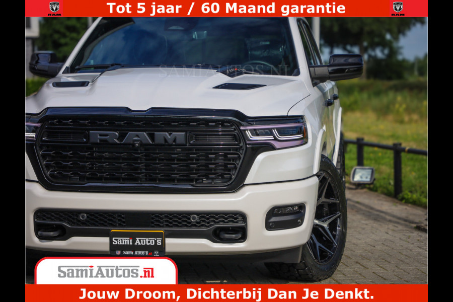 Dodge Ram 1500 1500 Limited Night High Output 540HP 706Nm | Massage + Full Option | De Meest Luxe en Volle Pick-Up in zijn Klasse | Comfortabele Dubbele Cabine met Royale 5 Zitplaatsen | BPM vrij | Nu Leverbaar uit Voorraad | Voorraad Nr 2298 - 7479