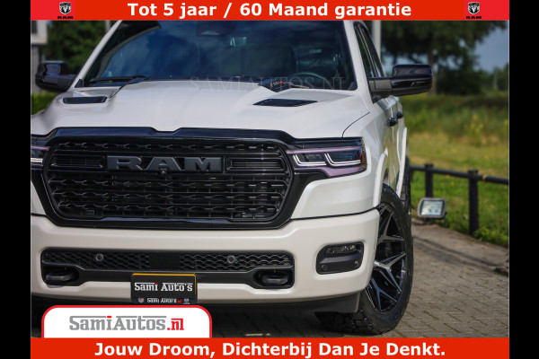 Dodge Ram 1500 1500 Limited Night High Output 540HP 706Nm | Massage + Full Option | De Meest Luxe en Volle Pick-Up in zijn Klasse | Comfortabele Dubbele Cabine met Royale 5 Zitplaatsen | BPM vrij | Nu Leverbaar uit Voorraad | Voorraad Nr 2298 - 7479