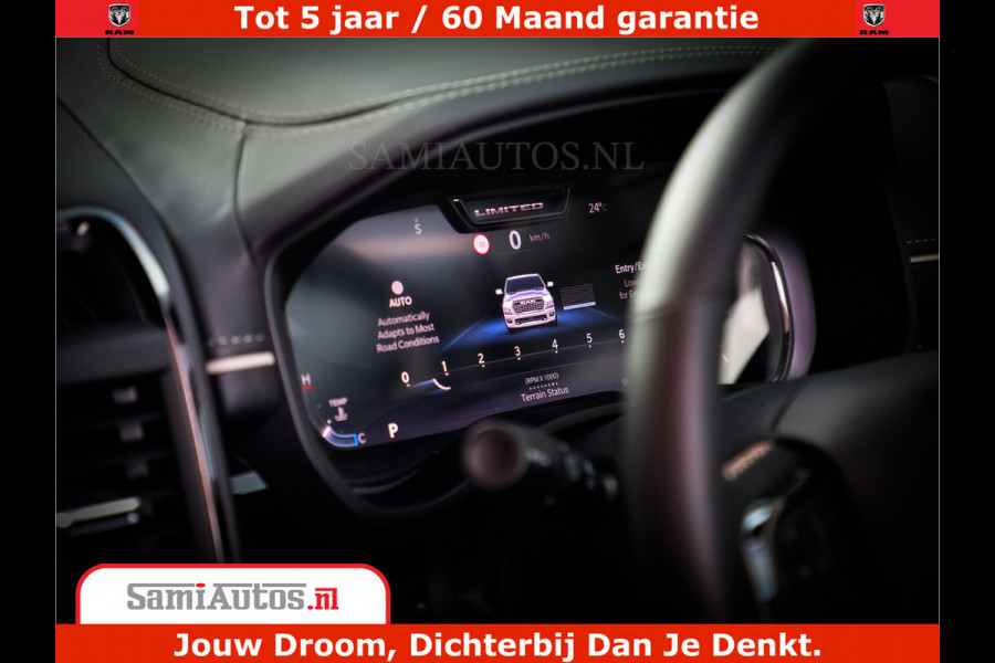 Dodge Ram 1500 1500 Limited Night High Output 540HP 706Nm | Massage + Full Option | De Meest Luxe en Volle Pick-Up in zijn Klasse | Comfortabele Dubbele Cabine met Royale 5 Zitplaatsen | BPM vrij | Nu Leverbaar uit Voorraad | Voorraad Nr 2298 - 7479