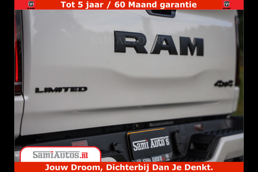 Dodge Ram 1500 1500 Limited Night High Output 540HP 706Nm | Massage + Full Option | De Meest Luxe en Volle Pick-Up in zijn Klasse | Comfortabele Dubbele Cabine met Royale 5 Zitplaatsen | BPM vrij | Nu Leverbaar uit Voorraad | Voorraad Nr 2298 - 7479