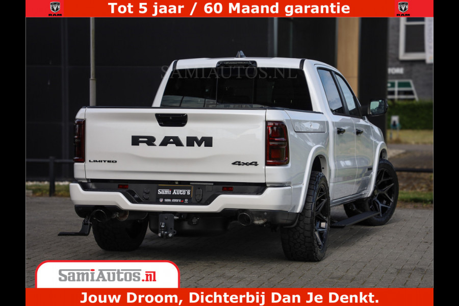Dodge Ram 1500 1500 Limited Night High Output 540HP 706Nm | Massage + Full Option | De Meest Luxe en Volle Pick-Up in zijn Klasse | Comfortabele Dubbele Cabine met Royale 5 Zitplaatsen | BPM vrij | Nu Leverbaar uit Voorraad | Voorraad Nr 2298 - 7479