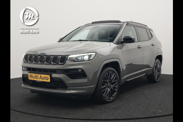 Jeep Compass 4xe 240 Plug-in Hybrid Electric S 240pk Dealer O.H PHEV | Trekhaak | Panodak | Adaptive Cruise | 360 Camera | Lederen Sportstoelen Memory & Ventilatie | Apple Carplay | Alpine Sound | Virtual | DAB |