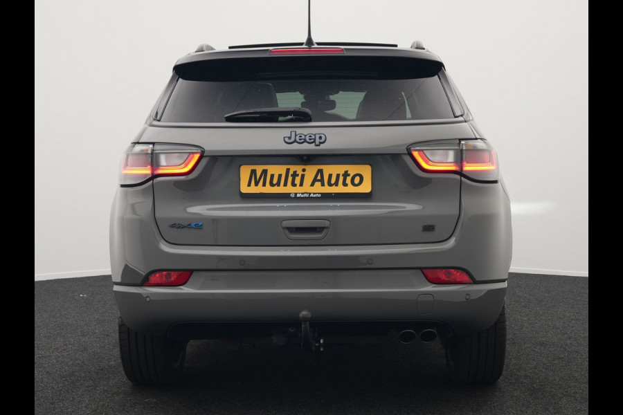 Jeep Compass 4xe 240 Plug-in Hybrid Electric S 240pk Dealer O.H PHEV | Trekhaak | Panodak | Adaptive Cruise | 360 Camera | Lederen Sportstoelen Memory & Ventilatie | Apple Carplay | Alpine Sound | Virtual | DAB |