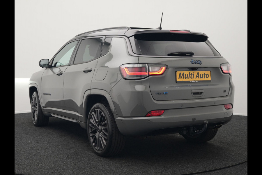 Jeep Compass 4xe 240 Plug-in Hybrid Electric S 240pk Dealer O.H PHEV | Trekhaak | Panodak | Adaptive Cruise | 360 Camera | Lederen Sportstoelen Memory & Ventilatie | Apple Carplay | Alpine Sound | Virtual | DAB |