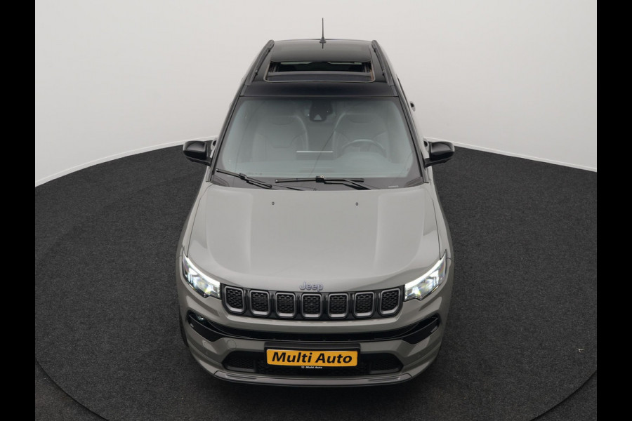 Jeep Compass 4xe 240 Plug-in Hybrid Electric S 240pk Dealer O.H PHEV | Trekhaak | Panodak | Adaptive Cruise | 360 Camera | Lederen Sportstoelen Memory & Ventilatie | Apple Carplay | Alpine Sound | Virtual | DAB |