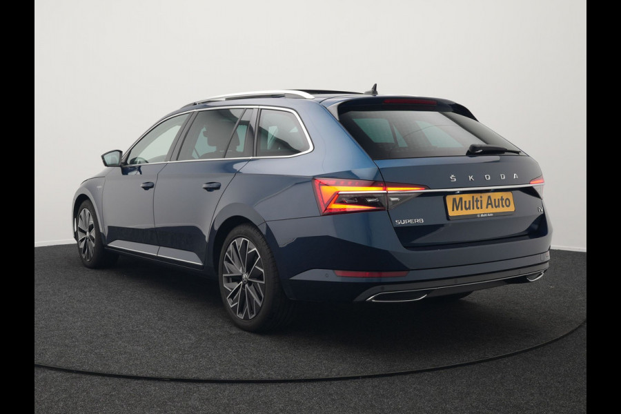 Škoda Superb Combi TSI iV Lauren & Klement Plug In Hybrid 218pk Dealer O.H PHEV | Panodak | Adaptive Cruise | 360 Camera | Lederen Sportstoelen Memory & Ventilatie | Lane assist | Navigatie | Apple Carplay | Virtual | Sfeerverlichting | Park Assist | DAB |