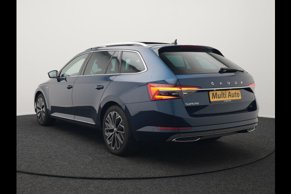 Škoda Superb Combi TSI iV Lauren & Klement Plug In Hybrid 218pk Dealer O.H PHEV | Panodak | Adaptive Cruise | 360 Camera | Lederen Sportstoelen Memory & Ventilatie | Lane assist | Navigatie | Apple Carplay | Virtual | Sfeerverlichting | Park Assist | DAB |