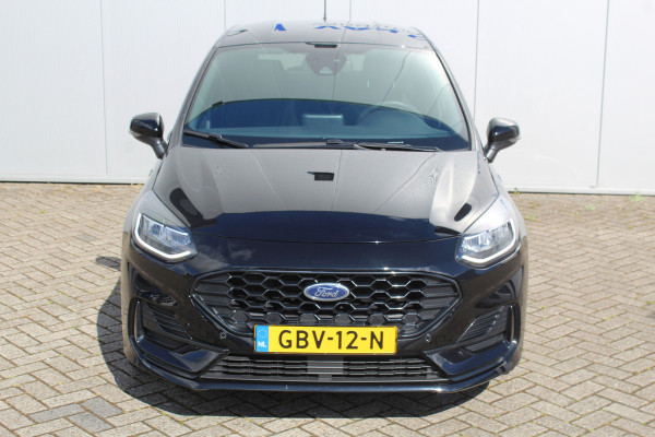 Ford Fiesta 1.0-100pk EcoBoost ST-Line. Luxe en sportieve Fiesta ! Stoel-, stuur- en voorraamverwarming, keyless entry/keyless go, adaptive cruise cntrl, volautm. airco, camera, parkeersensoren v+a, navigatie by Apple/Android, LM wln, lane assist, LED verlic