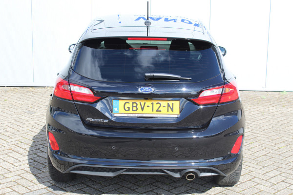Ford Fiesta 1.0-100pk EcoBoost ST-Line. Luxe en sportieve Fiesta ! Stoel-, stuur- en voorraamverwarming, keyless entry/keyless go, adaptive cruise cntrl, volautm. airco, camera, parkeersensoren v+a, navigatie by Apple/Android, LM wln, lane assist, LED verlic