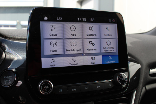 Ford Fiesta 1.0-100pk EcoBoost ST-Line. Luxe en sportieve Fiesta ! Stoel-, stuur- en voorraamverwarming, keyless entry/keyless go, adaptive cruise cntrl, volautm. airco, camera, parkeersensoren v+a, navigatie by Apple/Android, LM wln, lane assist, LED verlic