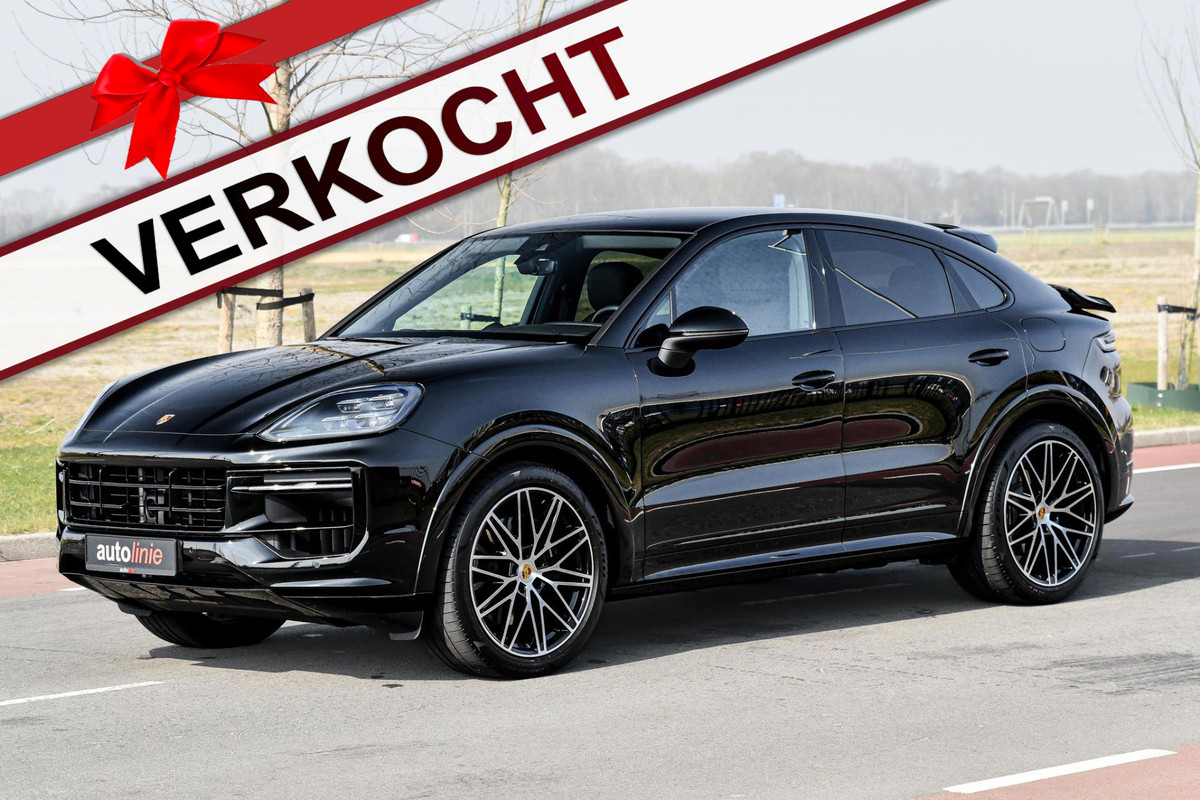 Porsche Cayenne Coupé 3.0 E-Hybrid. BTW, Sport Design, Sportuitlaat, Softclose, Leder, Memory, ACC, Keyless, Camera, Dodeh, Luchtv Porsche Cayenne Coupé 3.0 E-Hybrid. BTW, Sport Design, Sportuitlaat, Softclose, Leder, Memory, ACC, Keyless, Camera, Dodeh, Luchtv