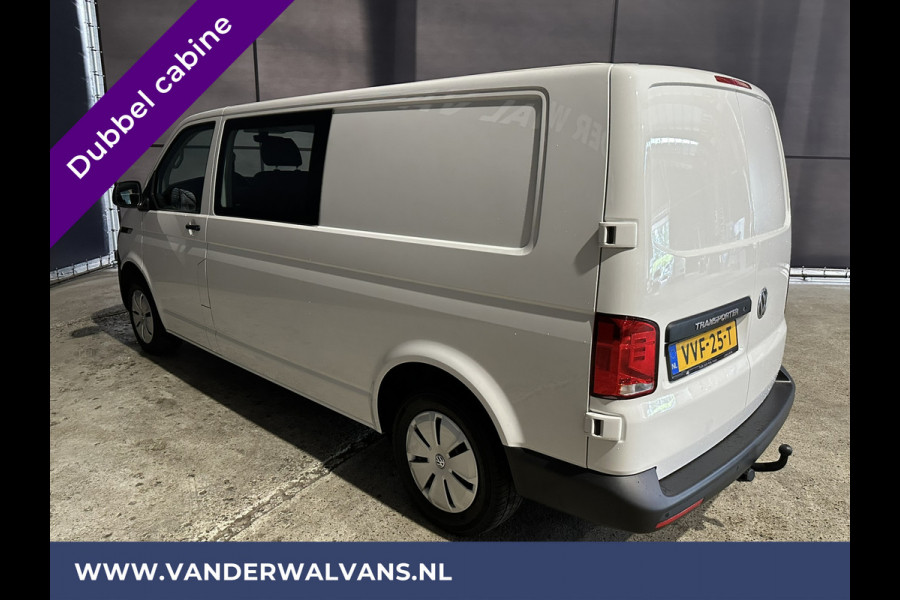 Volkswagen Transporter 2.0 TDI L2H1 Dubbele Cabine Euro6 Airco | 5-Zits | Navigatie | 2200kg Trekhaak | Apple Carplay Android Auto, Cruisecontrol, Parkeersensoren