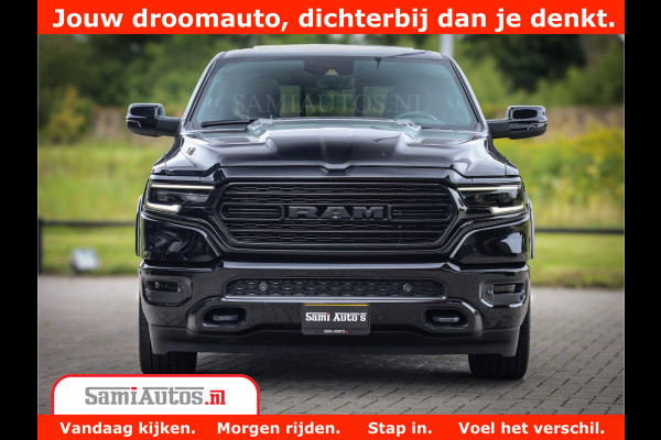 Dodge Ram 1500 LIMITED NIGHT 5.7 V8 | BLACK OPS | MULTITAILGATE | PANO | ADAPTIVE CRUISE | 360CAM | APPLE CARPLAY | PRINS LPG ONDERBOUW | LUCHTVERING | 4X4 | Comfortabele Dubbele Cabine met Royale 5 Zitplaatsen |