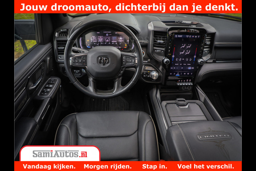 Dodge Ram 1500 LIMITED NIGHT 5.7 V8 | BLACK OPS | MULTITAILGATE | PANO | ADAPTIVE CRUISE | 360CAM | APPLE CARPLAY | PRINS LPG ONDERBOUW | LUCHTVERING | 4X4 | Comfortabele Dubbele Cabine met Royale 5 Zitplaatsen |