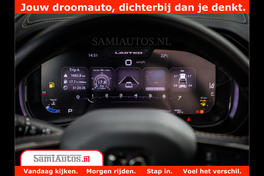 Dodge Ram 1500 LIMITED NIGHT 5.7 V8 | BLACK OPS | MULTITAILGATE | PANO | ADAPTIVE CRUISE | 360CAM | APPLE CARPLAY | PRINS LPG ONDERBOUW | LUCHTVERING | 4X4 | Comfortabele Dubbele Cabine met Royale 5 Zitplaatsen |