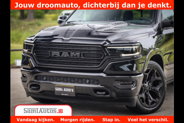 Dodge Ram 1500 LIMITED NIGHT 5.7 V8 | BLACK OPS | MULTITAILGATE | PANO | ADAPTIVE CRUISE | 360CAM | APPLE CARPLAY | PRINS LPG ONDERBOUW | LUCHTVERING | 4X4 | Comfortabele Dubbele Cabine met Royale 5 Zitplaatsen |